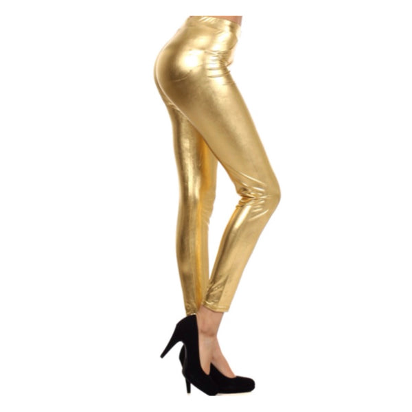 They're Back! Plus Size Fabulous Metallic Gold Leggings - Cheryl's Galore and More