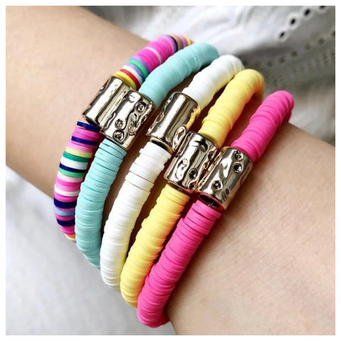 Adorable Clay Stretch Bracelets - Set of 5