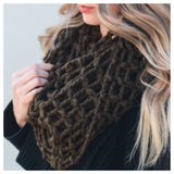 "Forever Style" Thick Chunky Waffle Knit Olive Infinity Scarf - Cheryl's Galore and More - 2