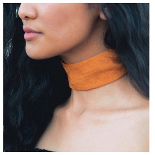 "Sassy and Classy" Wide Band Mustard Choker, Necklace - Cheryl's Galore and More - 1