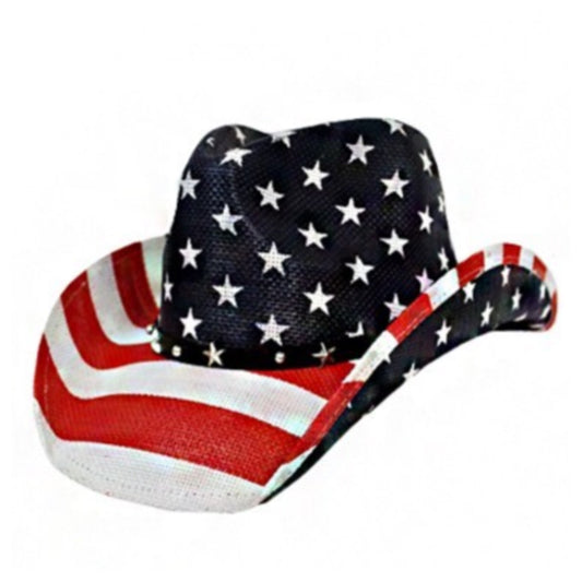 "American Pride" Star Studded American Flag Cowboy Hat