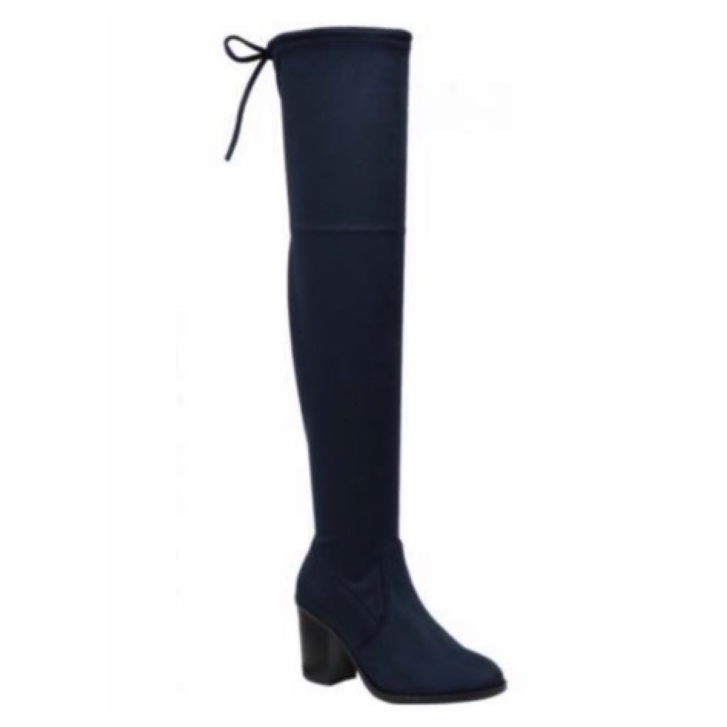 Special Sale! "Sassy Me" Above the Knee Suede Navy Heel Boots