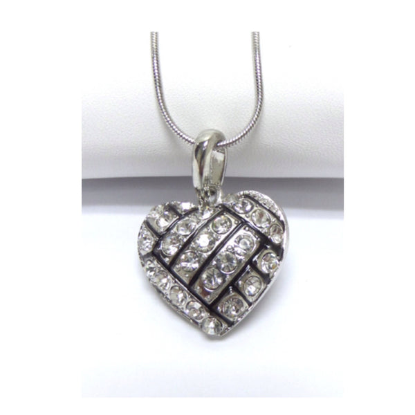 Crystal Accented Puffy Heart Volleyball Pendant Necklace - Cheryl's Galore and More