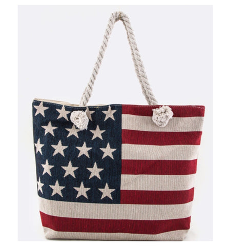 American Pride, American Flag Canvas Tote Bag
