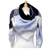 "Always My Style" Cozy Blue Tone Plaid Blanket Scarf - Cheryl's Galore and More - 1